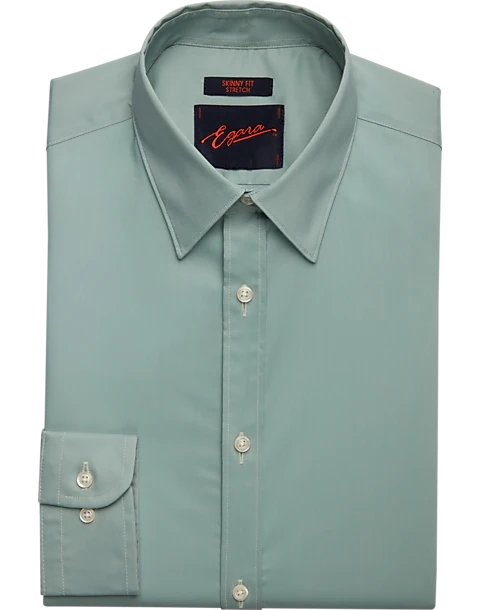 Egara Skinny Fit Point Collar Dress Shirt, Green