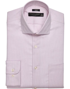 Pronto Uomo Slim Fit Spread Collar Dress Shirt, Pink Check