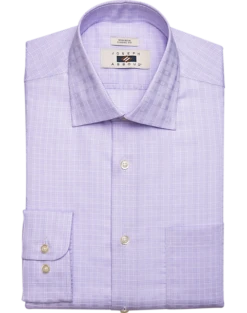 Joseph Abboud Classic Fit Spread Collar Dress Shirt, Lavender Tonal Plaid