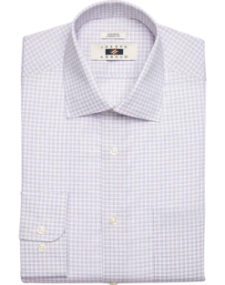Joseph Abboud Classic Fit Spread Collar Dress Shirt, Burgundy Grid