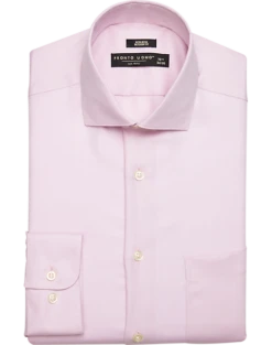 Pronto Uomo Modern Fit Spread Collar Dress Shirt, Pink Herringbone