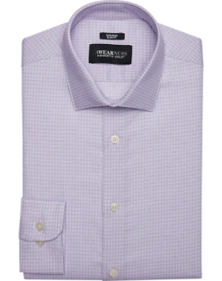 Awearness Kenneth Cole Slim Fit Spread Collar Dress Shirt, Lavender Plaid