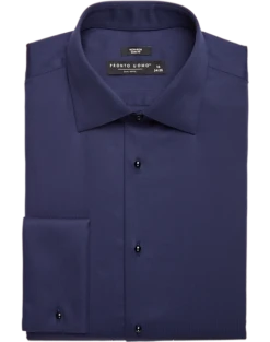 Pronto Uomo Slim Fit French Cuff Tuxedo Formal Shirt, Navy
