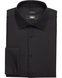 Joseph Abboud Modern Fit French Cuff Tuxedo Formal Shirt, Black