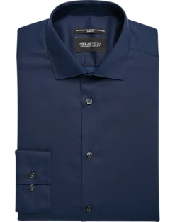 Awearness Kenneth Cole Slim Fit Performance Dress Shirt, Navy