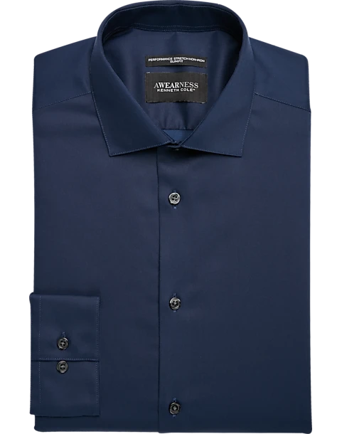Awearness Kenneth Cole Slim Fit Performance Dress Shirt, Navy
