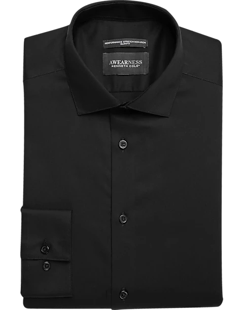 Awearness Kenneth Cole Slim Fit Performance Dress Shirt, Black