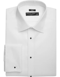 Pronto Uomo Slim Fit French Cuff Tuxedo Formal Shirt, White