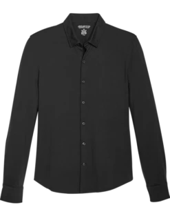 Awearness Kenneth Cole Slim Fit Spread Collar Sport Shirt, Black