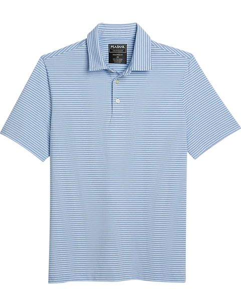 Jos. A. Bank Traveler Collection Modern Fit Polo, Light Blue Stripe