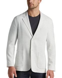 Awearness Kenneth Cole Modern Fit Heathered Knit Soft Jacket, Ivory