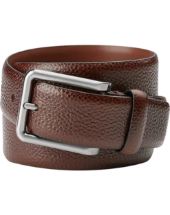 Joseph Abboud Feather Edge Leather Belt, Burgundy